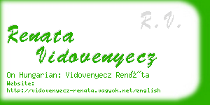 renata vidovenyecz business card